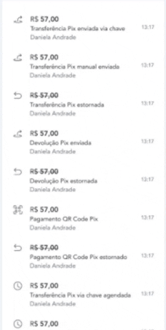 Gig animado de uma transação de pix.